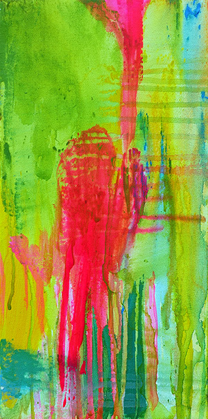 Abstract Green Pink no1